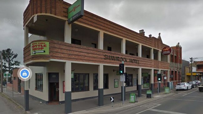 A young man fell from the balcony of the Shamrock Hotel in Kyneton.