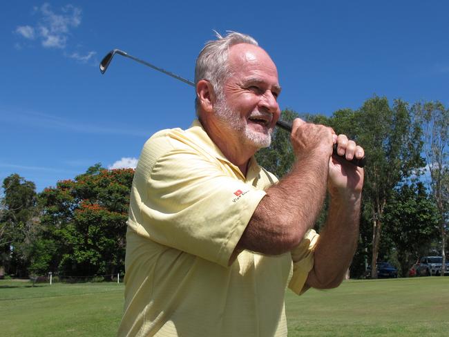 Gympie Vets Golf - Barry Bargenquast the B-grade Medal winner and red shirt champion. Photo; Ray Rigbye