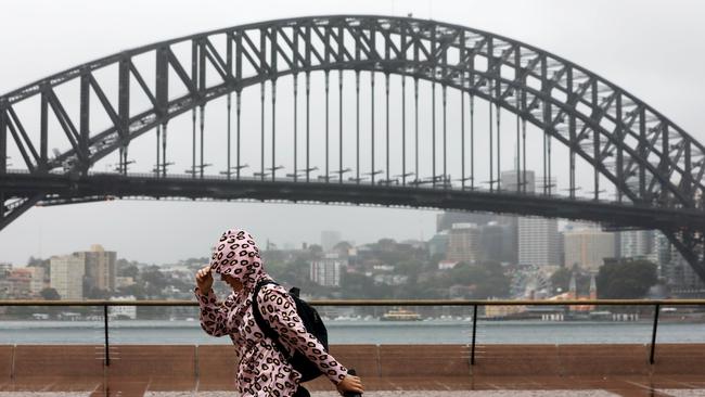 A drizzly, grey day in Sydney on Monday. Picture: NCA NewsWire / Damian Shaw