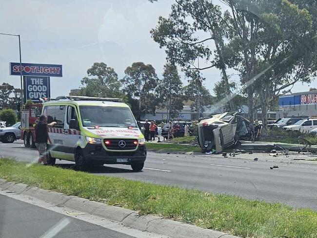 Two eastbound lanes of Canterbury Rd remain closed on Tuesday morning following the crash.