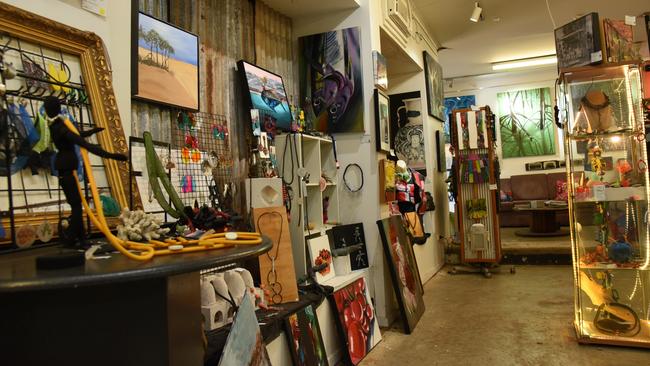 Inside Art Warehouse on Daly St, Darwin City, which is closing down after 18 years in operation. Picture: Alex Treacy