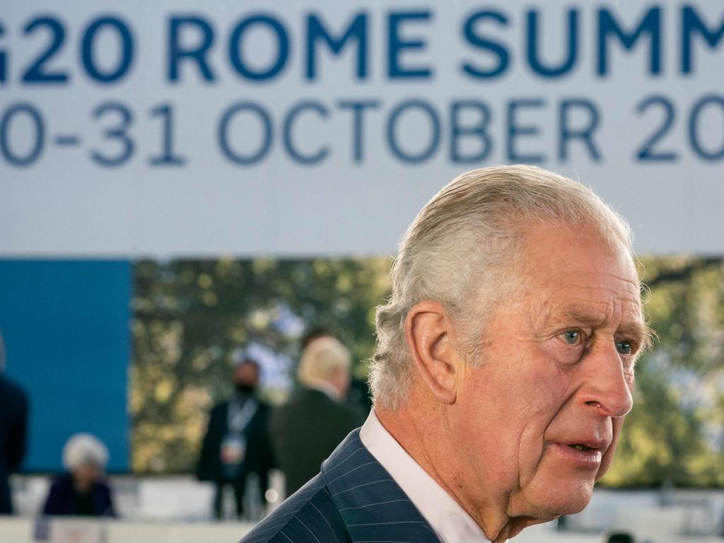 Prince Charles attends the G20 Summit at the La Nuvola conference centre in Rome. Picture: AFP