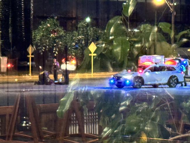 Screen grab from supplied video of a police shooting in the carpark of Bunnings in Willetton.