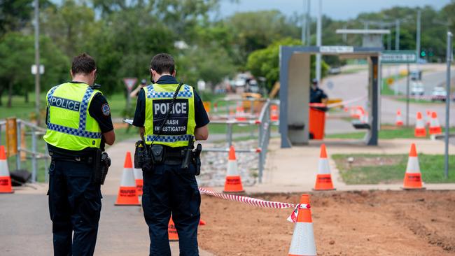 A pedestrian was also hit by a car near the Stuart Hwy and Bagot Rd intersection in a separate incident on Friday afternoon. Picture: Che Chorley