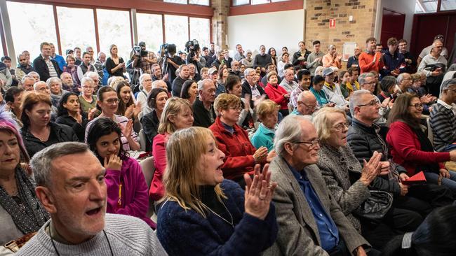 Thousands joined the campaign to return bus services in The Hills Districts. Picture: Julian Andrews