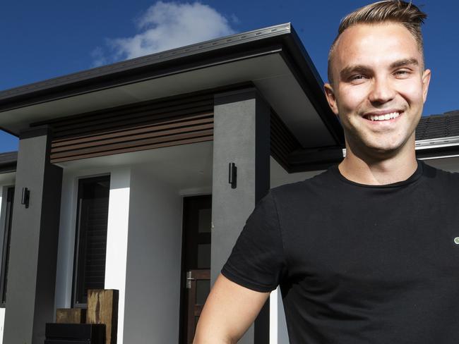 First Home Buyer Andrew Walker who has purchased a new home in the new Harmony Estate at Palmview on the Sunshine Coast. Photo Lachie Millard