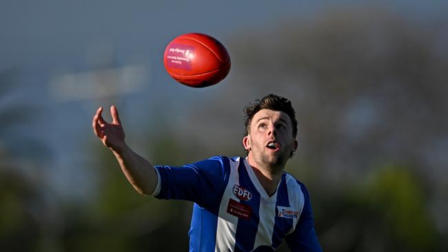 Oak ParkÃs Ryan Smith during the EDFL Division 2 Grand Final between Keilor Park and Oak Park in Essendon, Saturday, Sept. 3, 2022. Picture: Andy Brownbill