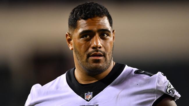 PHILADELPHIA, PA - AUGUST 19: Philadelphia Eagles T Jordan Mailata (68) walks off the field after the game between the New England Patriots and Philadelphia Eagles on August 19, 2021 at Lincoln Financial Field in Philadelphia, PA. (Photo by Kyle Ross/Icon Sportswire via Getty Images)