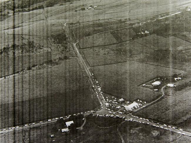 Marilyn’s bike was found near the sugar cane, centre of photo. Picture: Daryl Wright