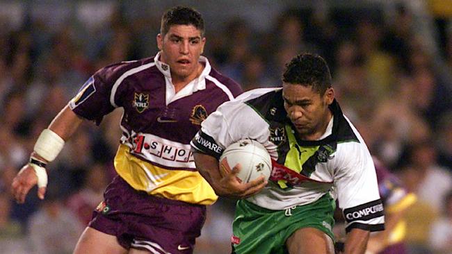 Before Myles and Segeyaro, there was Rod Jensen (pictured with the ball). He graduated from St Augustine’s in 1996 before playing league for the Adelaide Rams, Canberra Raiders, North Queensland Cowboys and Huddersfield Giants in the UK. He is now based back in the Far North, where he was CEO of the Northern Pride from 2015-16.