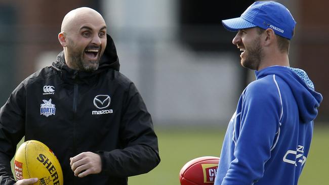 Whitecross, right, isn’t part of Rhyce Shaw’s current coaching setup. Picture: Getty Images