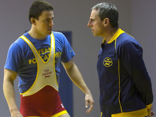 Channing Tatum and Steve Carrell in Foxcatcher.