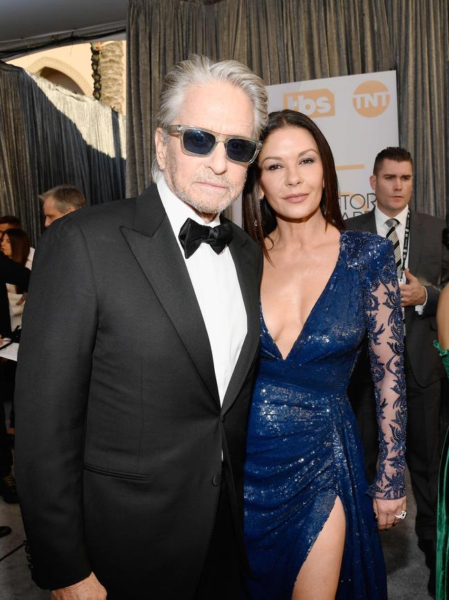 Michael Douglas and Catherine Zeta-Jones both share the same birthday. Picture: AFP