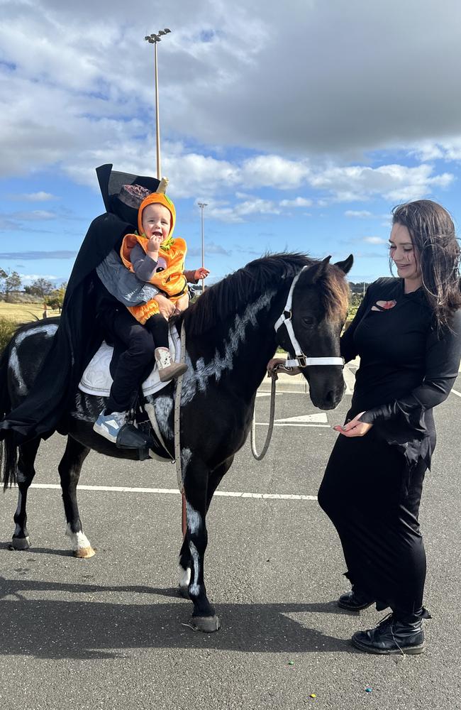 Noah and Frankie dressed as the Headless Horseman.