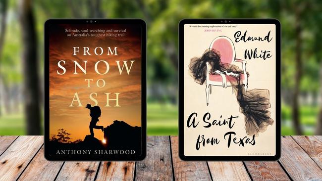 From Snow To Ash by Anthony Sharwood + A Saint From Texas by Edmund White.