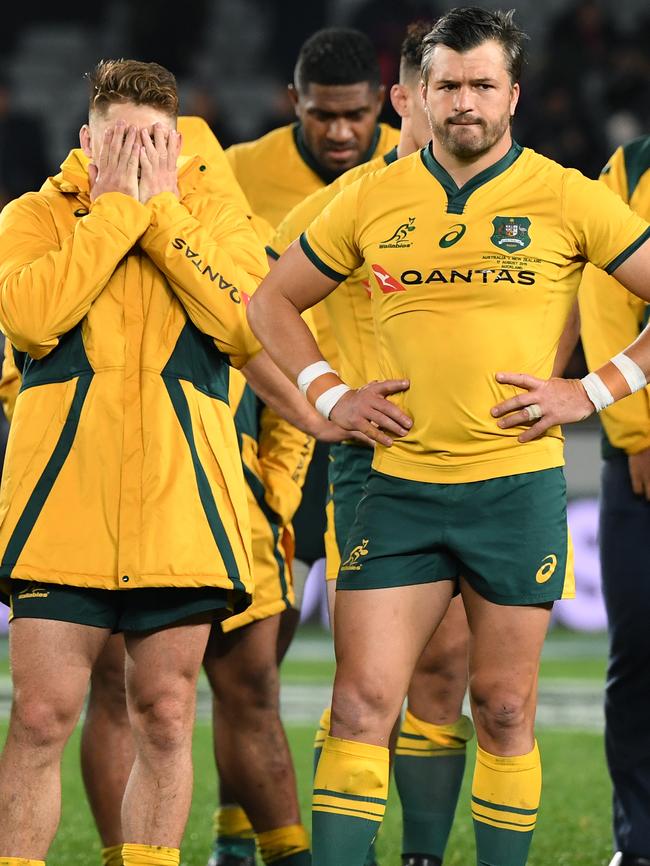 James O'Connor (left) and Adam Ashleigh-Cooper after the loss.