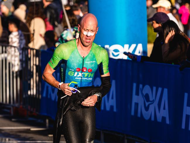 Competitors in the Ironman 70.3 Tasmania in Hobart Picture: Linda Higginson