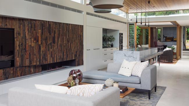 The open plan living area and kitchen of the North Bondi home featured in Darren Palmer's book <i>HomeSpace</i>.