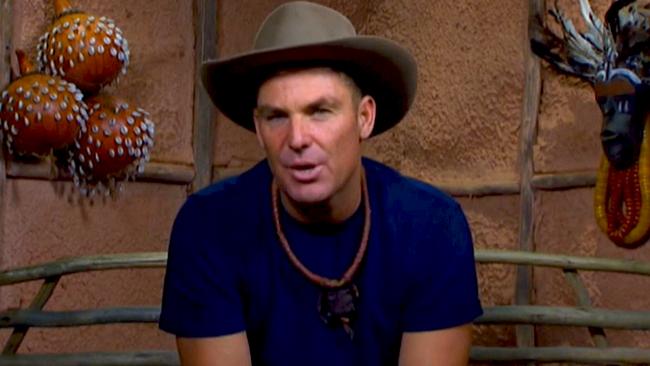 Camp leader Shane Warne wasn’t about to let the rules slip. Picture: Channel Ten