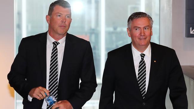 Former Collingwood CEO Gary Pert with president Eddie McGuire. Picture: Michael Klein