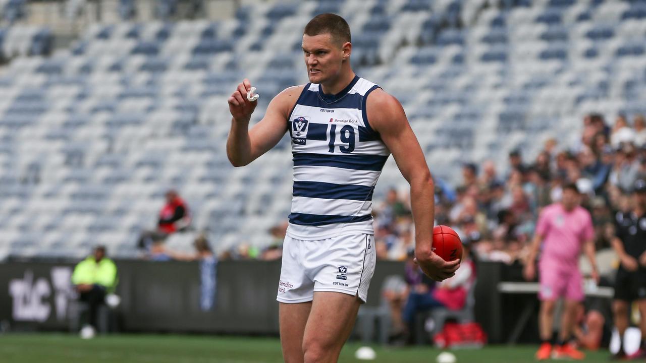 Phoenix Foster in action for Geelong in the VFL. Picture: Rob Lawson/AFL Photos via Getty Images