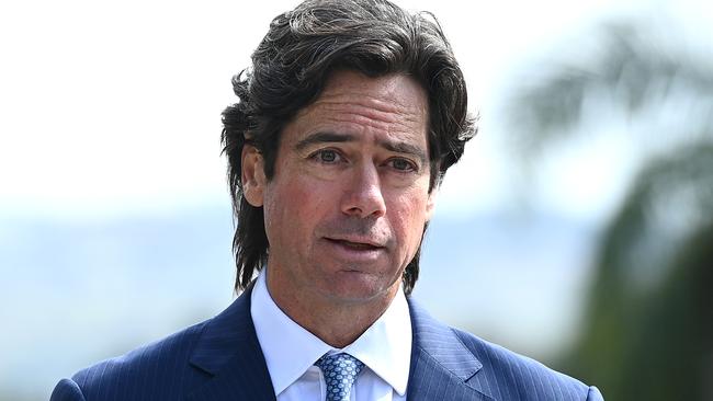 AFL boss Gillon McLachlan has remained silent on Jordan De Goey’s charges. Picture: Getty Images