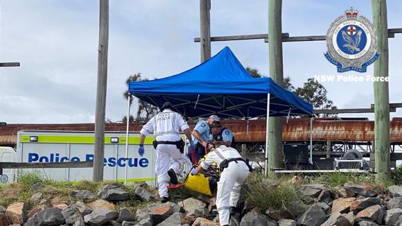 Police retrieved a bag of cocaine with a street value of $20 million from the water off the Newcastle coast. Picture: NSW Police