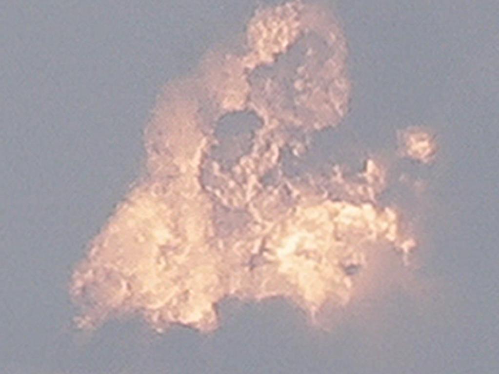 A Falcon 9 SpaceX rocket explodes. Picture: AP