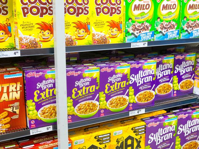 Sugary cereals are off limits if you’re avoiding unhealthy foods. Picture: Supplied