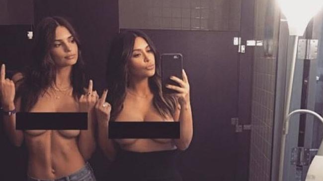 Kardashian strips off with Ratajkowski