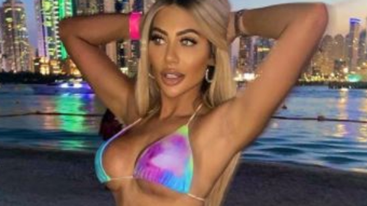 Georgie Shore star Chloe Ferry has angered followers with a tone deaf post from a Dubai beach. Picture: Instagram