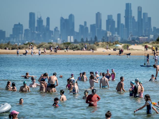 The temperature got to 35.9C in the city. Picture: Tony Gough