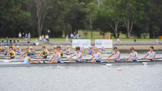 Young rowers at the NSW championships at Penrith. Pictures: Brad Redfern