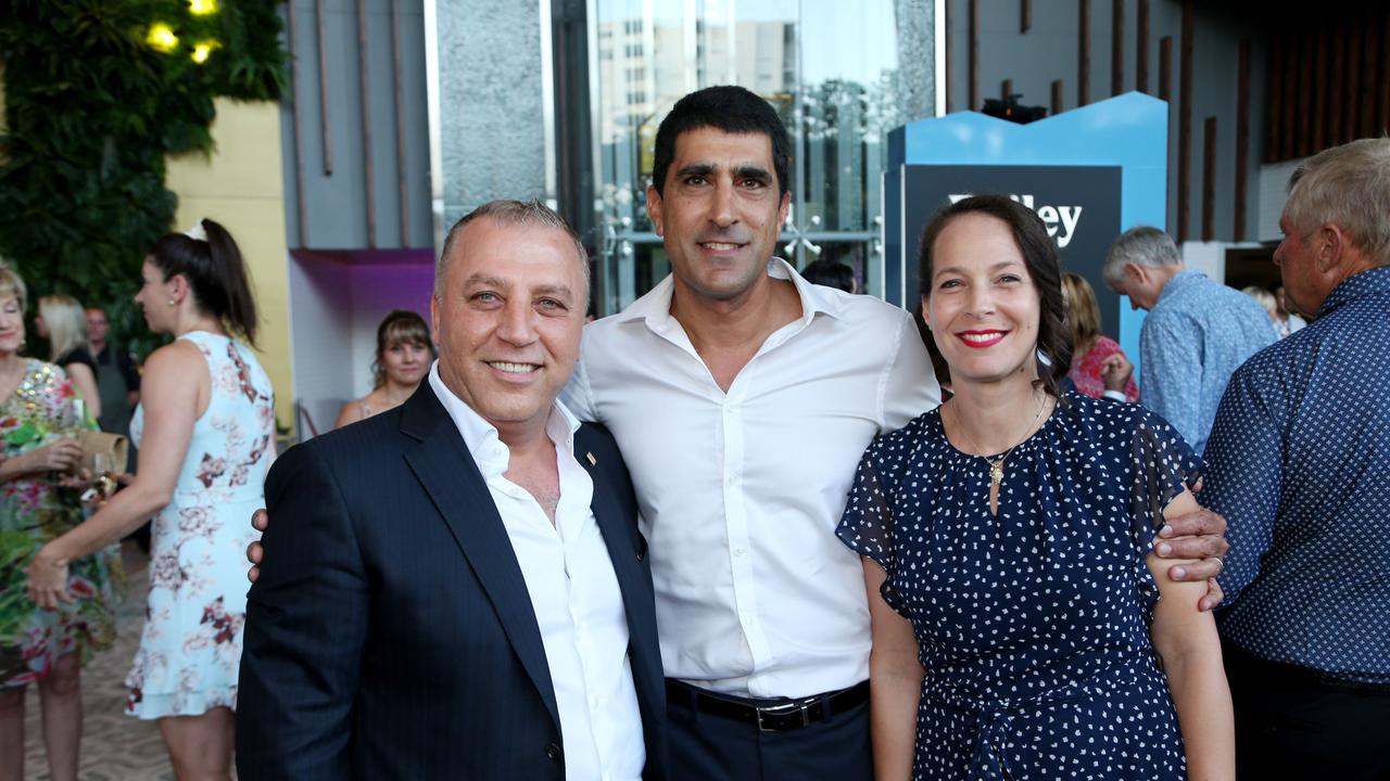 Crystalbrook's Bailey Hotel hosting its opening party in Cairns. Ghassan Aboud with Udi and Shira David Stern. PICTURE: STEWART MCLEAN