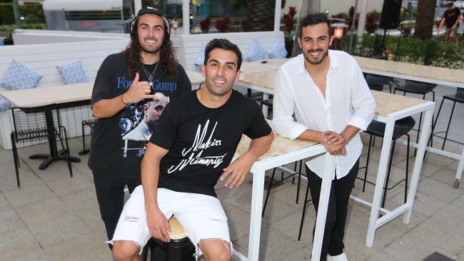 Pictured at new Broadbeach Bar called Memory Lane are brothers Jayden Prasad (left), Shammi Prasad and Kailash Prasad. Picture: Mike Batterham