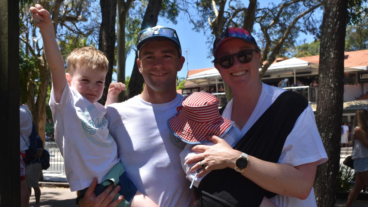 Sonny, Jarrod, Annie and Rapha Johnstone at the Garmin Noosa Triathlon on October 30, 2022. Picture: Sam Turner