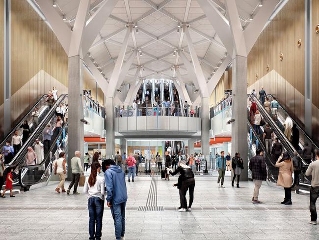 An artist impression of Town Hall Station. Picture: Victorias Big Build