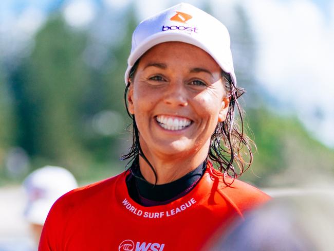 GOLD COAST, QUEENSLAND, AUSTRALIA - APRIL 29: Sally Fitzgibbons of Australia surfs in Heat 8 of the Round of 32 at the Bonsoy Gold Coast Pro on April 29, 2024 at Gold Coast, Queensland, Australia. (Photo by Andrew Shield/World Surf League)