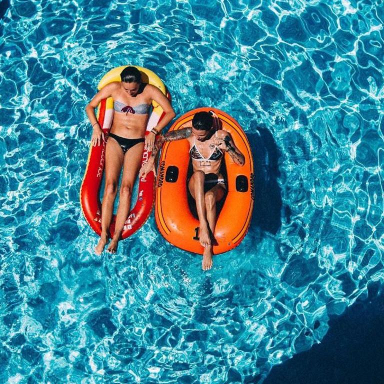 Ruby Rose in Ibiza, Spain ... “When your mate is fabulous, generous, kind and good looking - it makes floating in a pool with her in Ibiza pretty wonderful.” Picture: Instagram