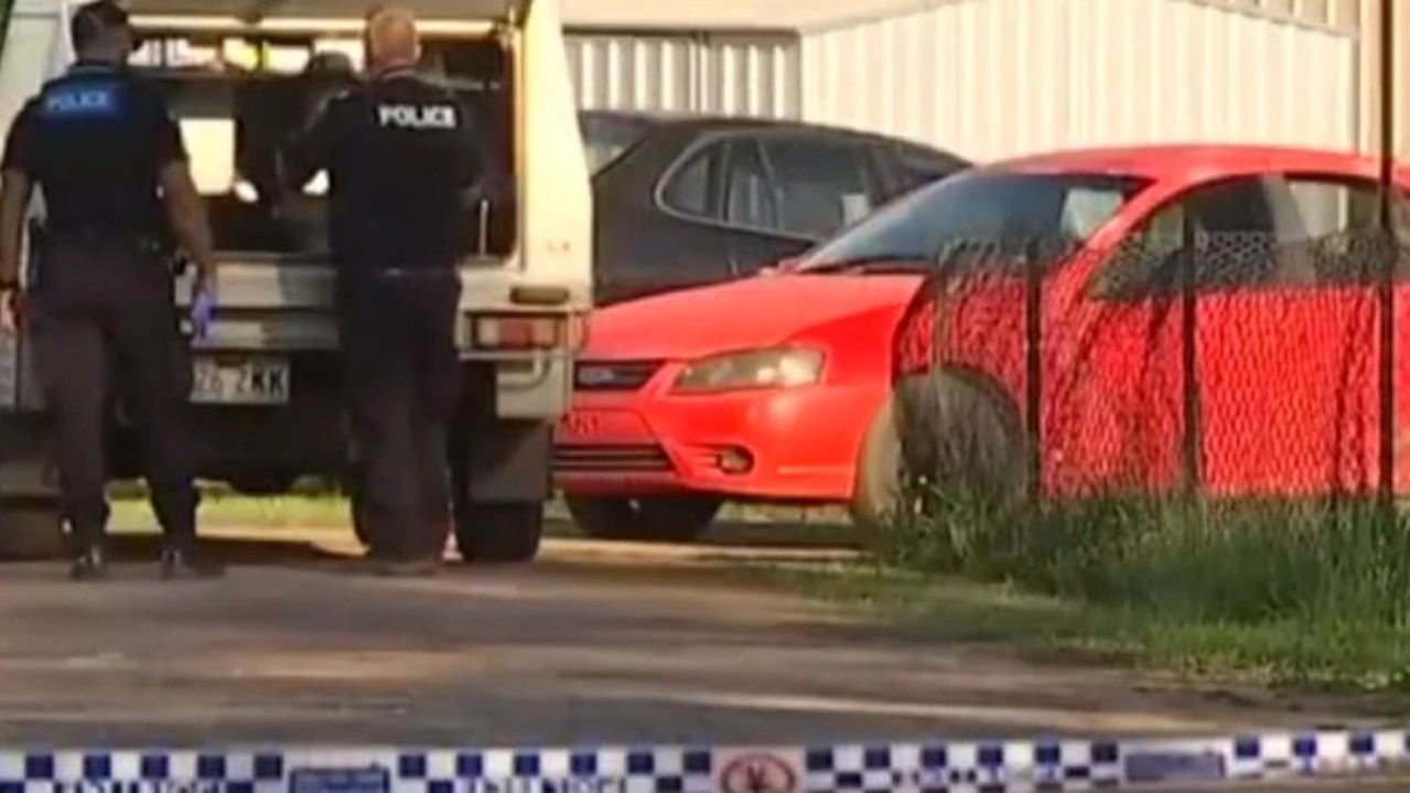 Emergency services were called to the property on Rodger St after a confrontation between a man at the address and three others. Photo: Channel 7.