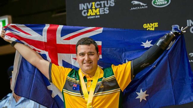 DOUBLE GOLD: Lismore's RAAF Pilot Officer Nathan Parker showed immense courage in overcoming challenges resulting from an amputation to compete in the Invictus Games 2018. He was one of 72 Australian competitors. Picture: CPL Jake Sims