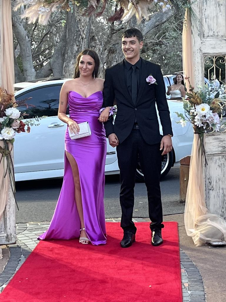 Kiana Richardson and Isaih McCallum arrive at the Hervey Bay State High School formal.