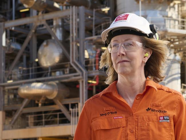 NETWORK SPECIAL. MUST TALK WITH NETWORK PIC DESK BEFORE PUBLISHING. Woodside Energy CEO Meg O'Neill at the Karratha Gas plant