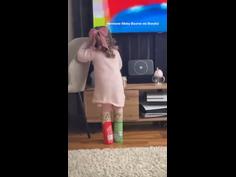 Toddler swaps shoes for pringles cans