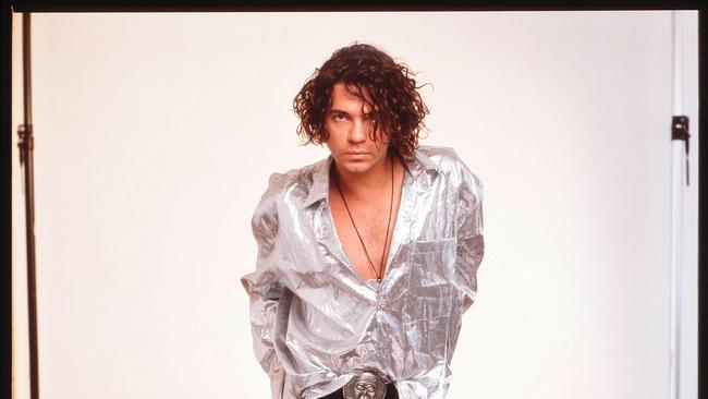 Original sinner: Michael Hutchence of INXS, studio portrait, London, 1990. Picture: Getty Images