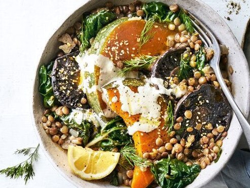 Slow cooker lentil and veggie stew.