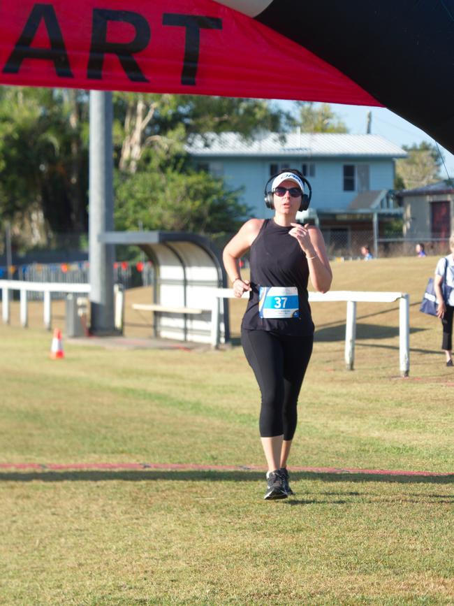 Music keeps it fun for Anna Schmidt as she finishes the 3km Run for MI Life. October 17, 2021 Picture: Marty Strecker