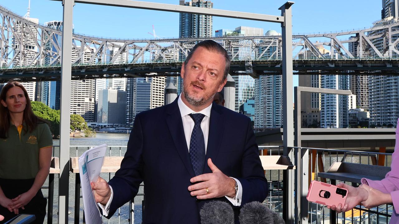 International Paralympic Committee President Andrew Parsons during a press conference in Brisbane. Picture: Tertius Pickard