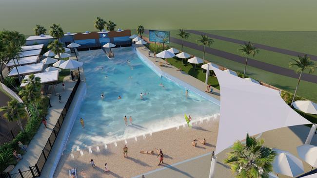 An artist’s impression of Fairfield City Council’s Aquatopia, a $12.7 million wave pool.