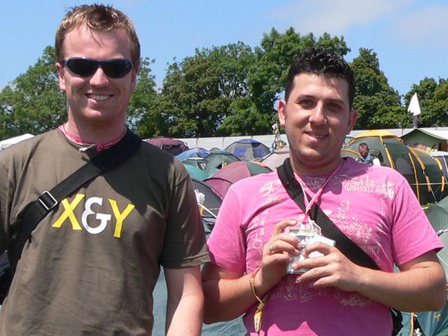 Scott McLennan (left) and Greg Barila at Glastonbury, 2005. Photo: Scott McLennan.